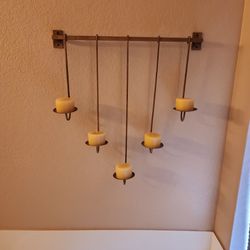 Candle holder hanging gold