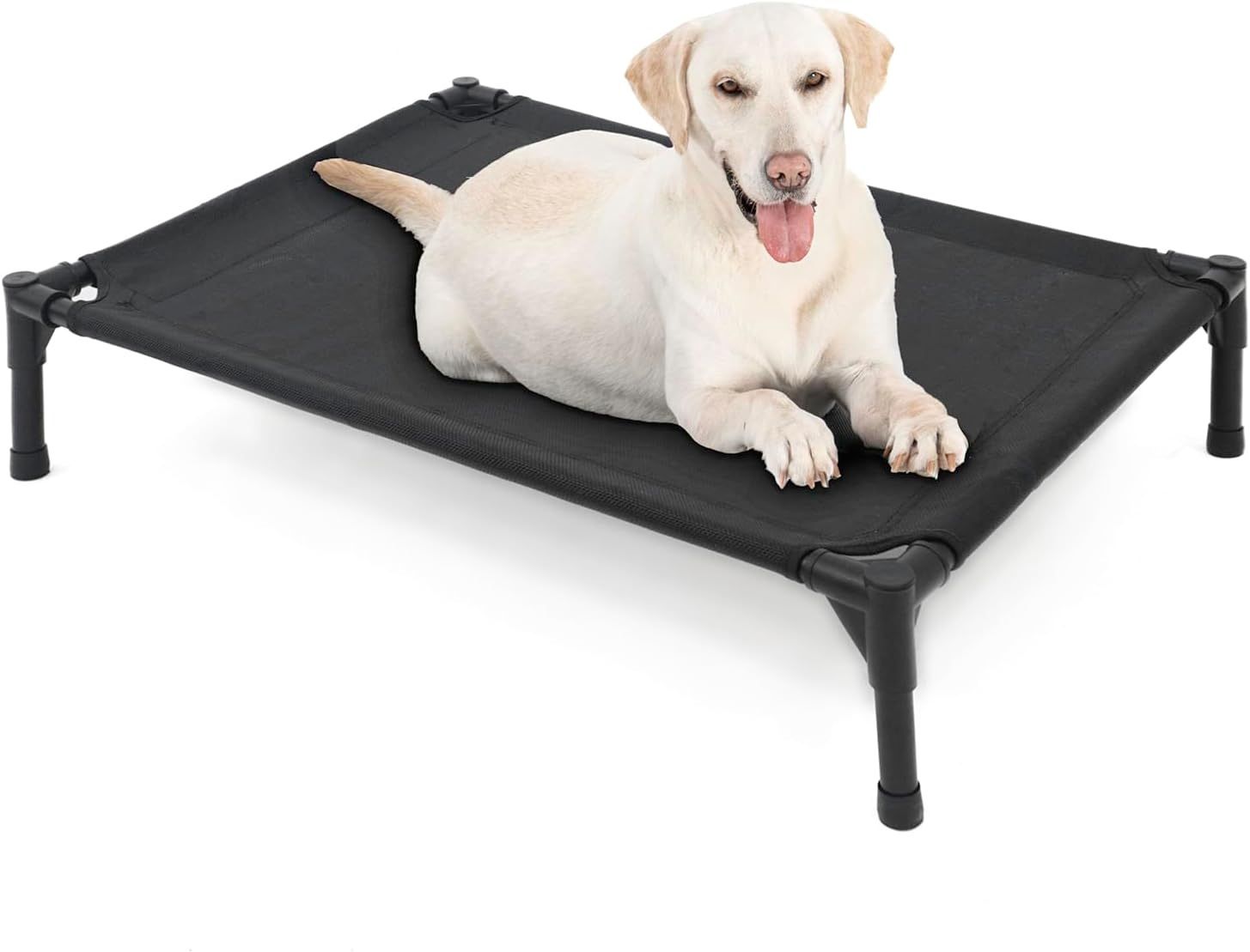 Elevated Dog Bed for Large Dogs, Raised Dog Cot Fits Up to 120 LBs - Black