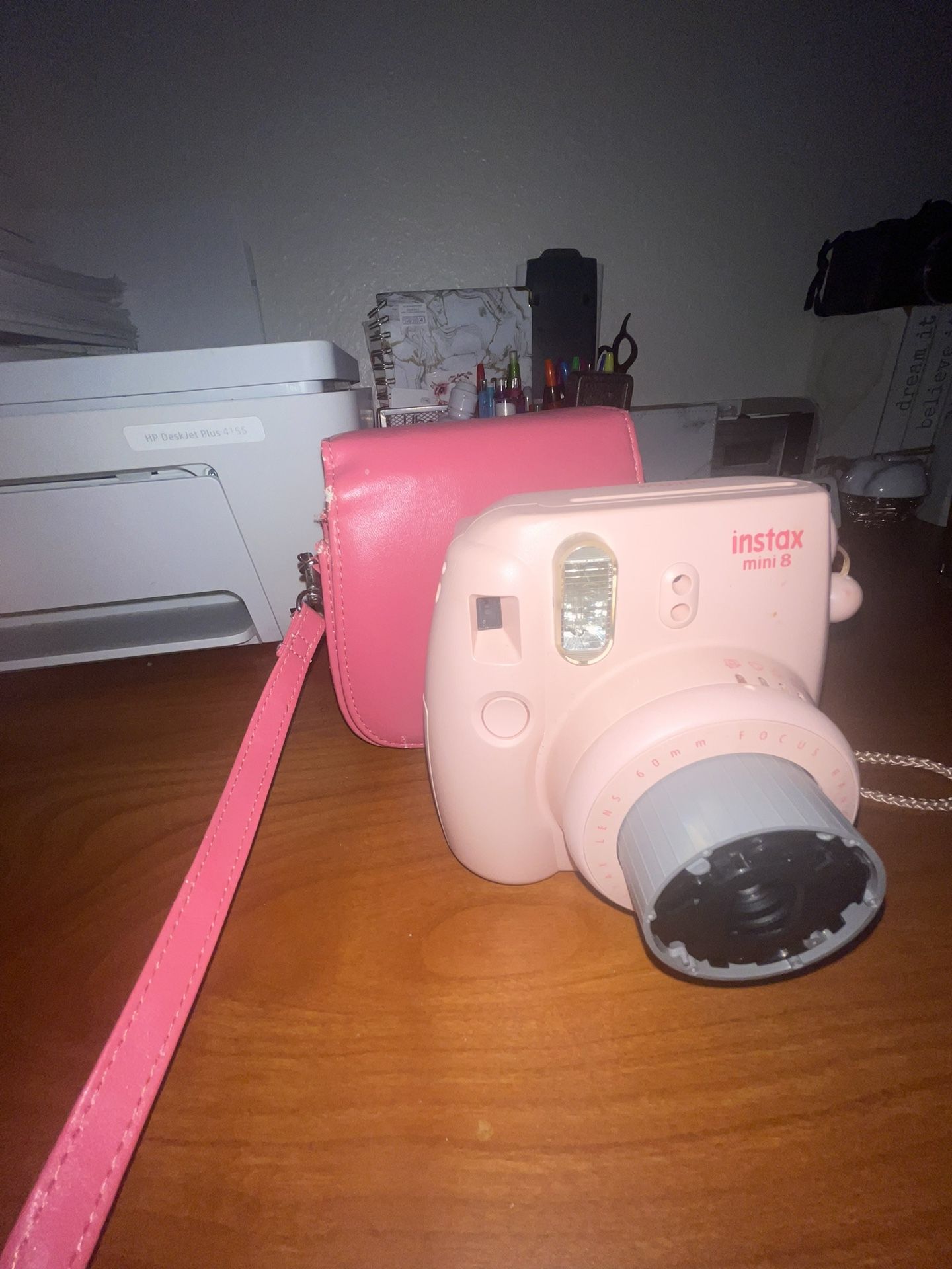 Pink polaroid , pink case, + film inside 