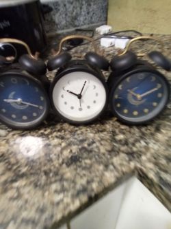 Set of 3 Twin Bell Alarm Clocks $10 each