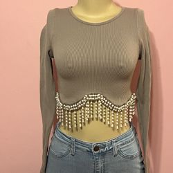 elegant taupe top