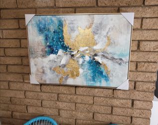 Marble Abstract Texture Picture Wall Art Painting with Gold Foil