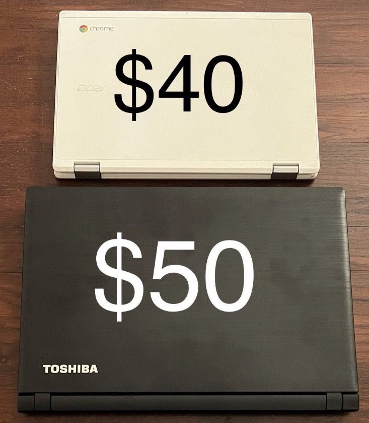 2 Laptops (Chrome Acer & Toshiba)