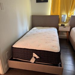 Upholstery Twin Size Bed- Mattress 