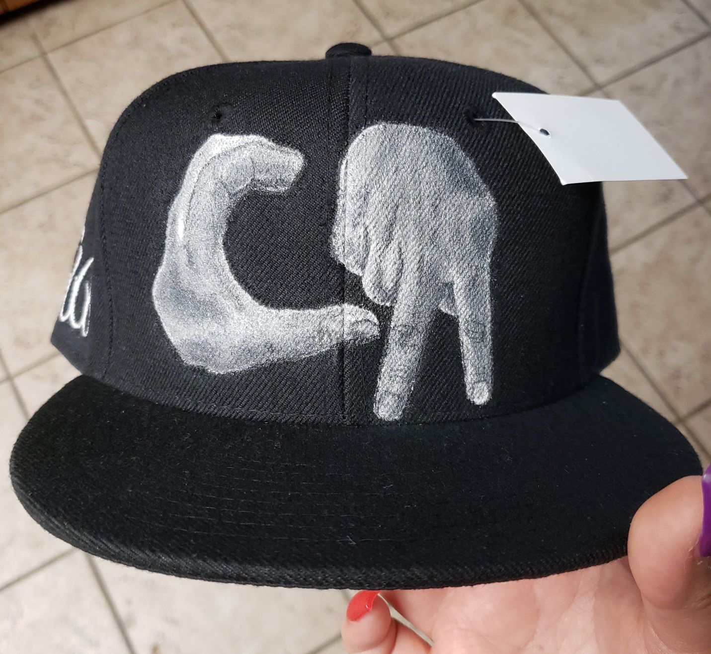 Hand painted CA California hat