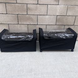 NEW Toy Box Storage, Toy Organizers & Storage Bins w/Clear Zippered Lid & Wheels for Kids Nursery Room, Playroom (Set Of 2)