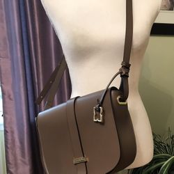 BCBGMaxAzria Real Leather Crossbody Bag, 11”x8”x3.5”