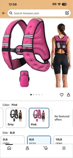 Pink Weighted Vest 8LB with Arm Bag