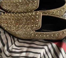 Gold Spiked Dress Shoes 8.5
