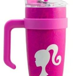 40 oz (1.2L) pink barbie double wall stainless steel  tumbler with lid and straw..