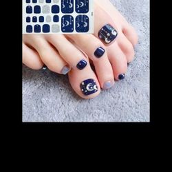 4 Pack Toenail Polish Stickers Strips Solid Color Adhesive Manicure Wraps Decals Tips Self-Adhesive Nail Polish Wraps

