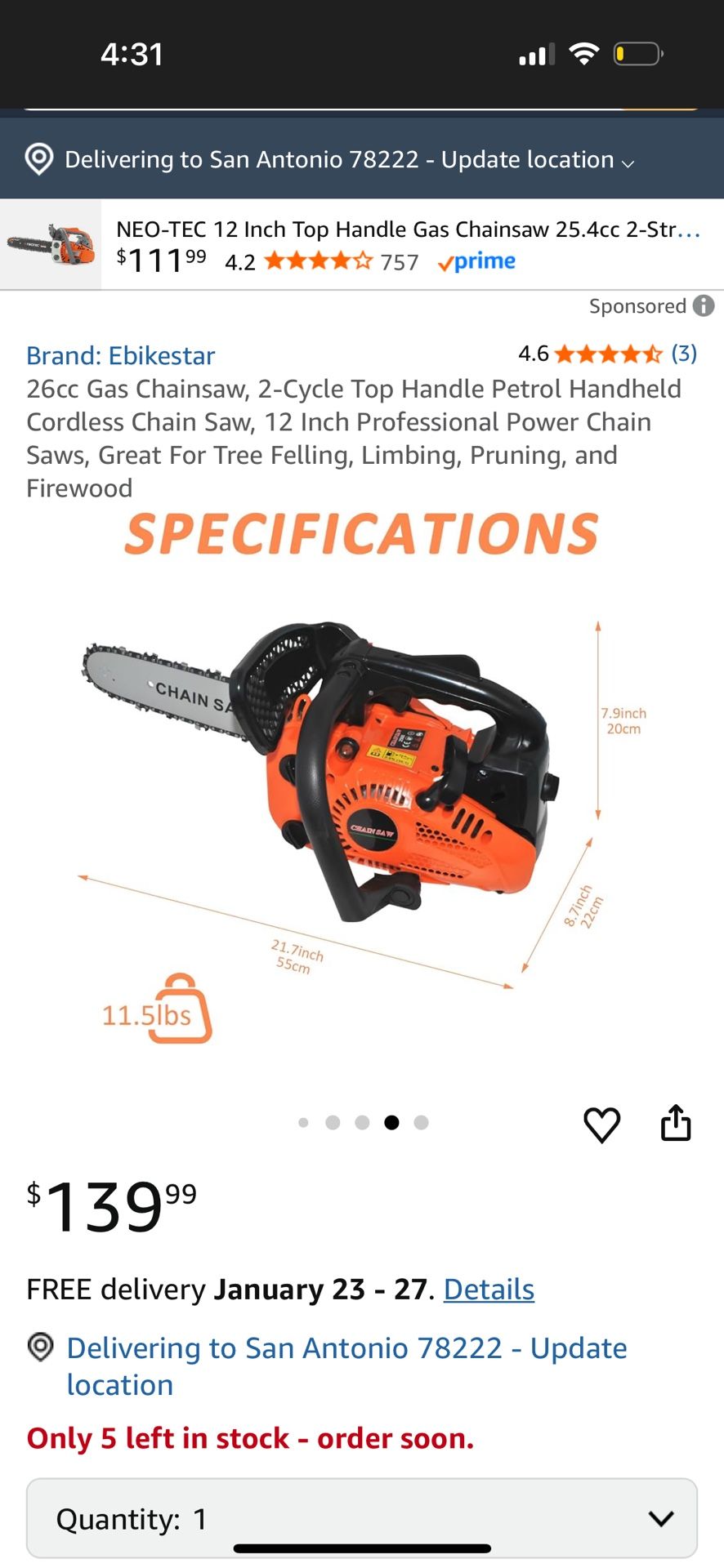 gas chain saw