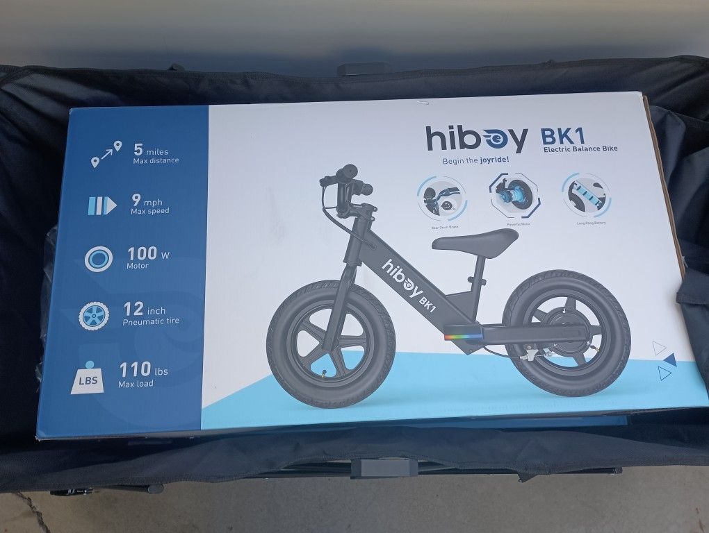 Hiboy Electric Balance Bike for Kids, 12-Inch Tires, 5.6/9 mph, Adjustable Seat, Up to 4.9 Miles, Electric Bike for Kids Ages 3–10