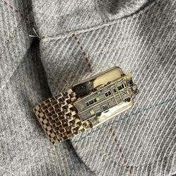 Vintage Winnebago Cufflinks Wrap Gold Tone Mesh Motorhome 