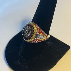Ruby And Silver Men’s Ring 🔴