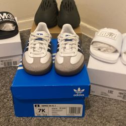 Used in Excellent Condition Size  8c …. Adidas Samba., Yeezy Foam., And Two Pair  Of Maison Margiela Price $75