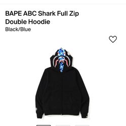 Blue And Black Bape Hoodie Double Hood