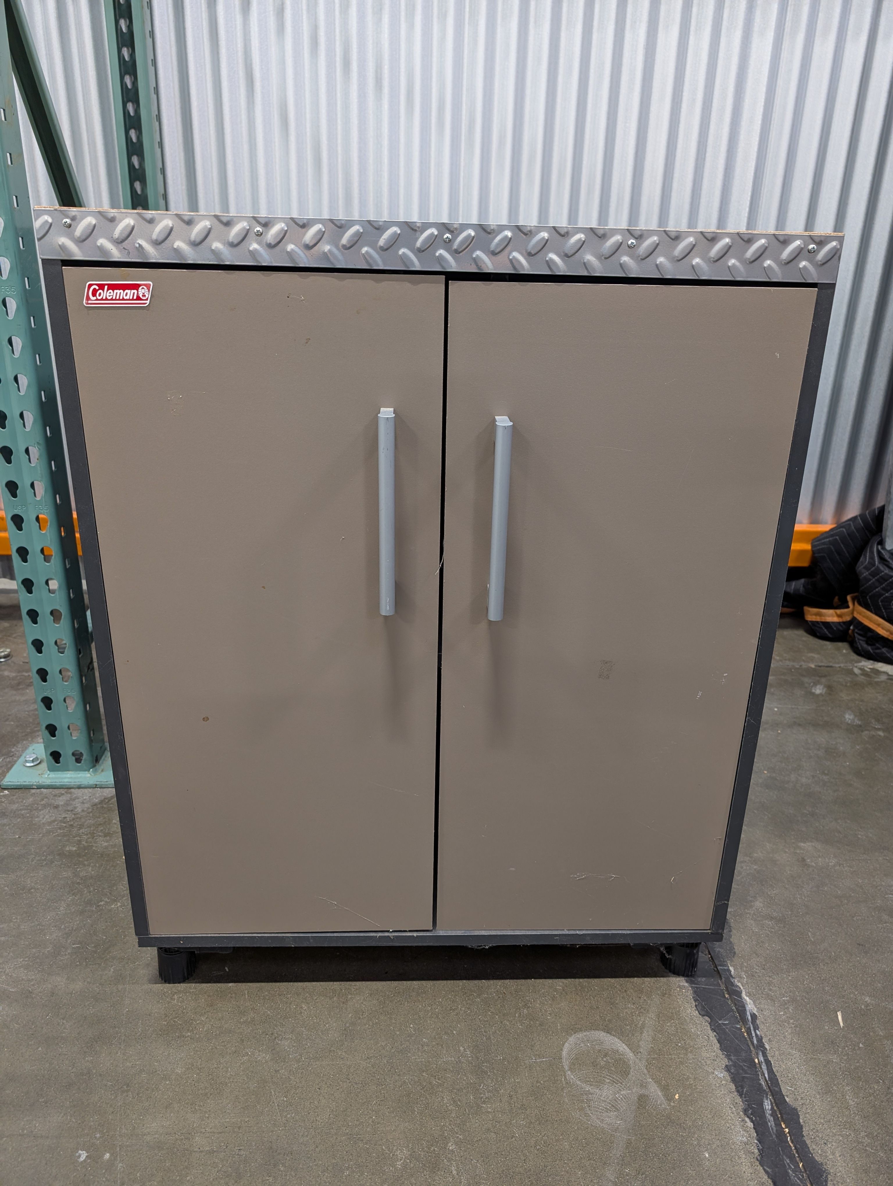 Coleman Two-Door Storage Cabinet with Tan Top
