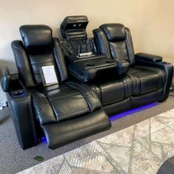Party Time Power Reclining Led Sofa 