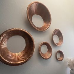 5-Piece Oversized Gold/Bronze Metal Wall Art Set – Wayfair – Retail $415