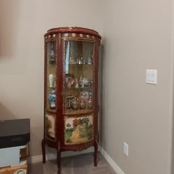 1930s French  Louis  XV Style  Vitrine Curio Cabinet 