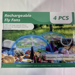 Fly Fans for Tables Rechargeable, Flies Fan to Keep Flies Away by Soft Blades