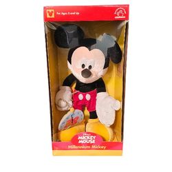 LARGE DISNEY MICKEY MOUSE MILLENNIUM 2000 by APPLAUSE PLUSH 2O" TALL LARGE NEW