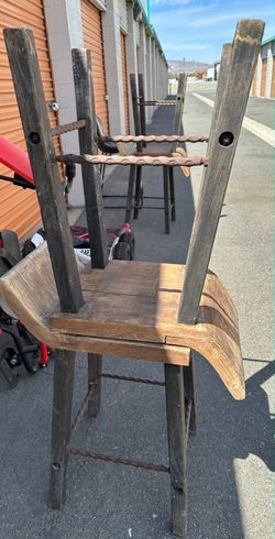 Set of 12 Rustic Wood and Wrought Iron Bar Stools