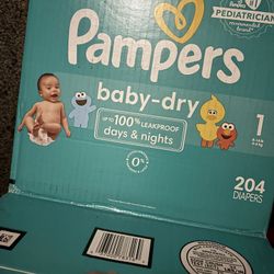 Pampers Size 1 Baby Dry 128 Diapers Sealed /15-20 Opened 