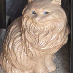 Mid Century Ceramic 14" Persian Cat Statue Figurine