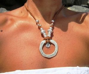 (Shipped Only) Ring Leather Eternity Necklace Boho Jewelry