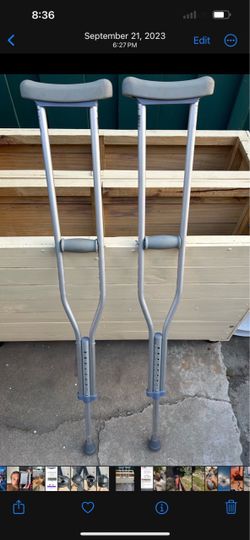 Aluminum Underarm Crutches Pair