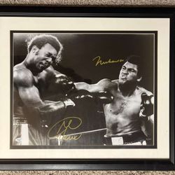 Muhammad Ali And George Foreman Signed And Framed Picture