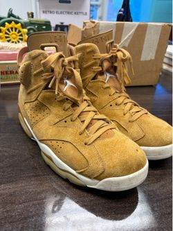 Jordan Air Jordan 6 Retro Wheat 2017 Brown Suede High Top Sneaker Size 11