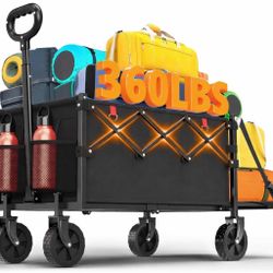 Collapsible Foldable Wagon Cart 250LBS Heavy Duty Utility Beach Camp Fishing 