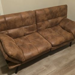 Faux-Leather Futon