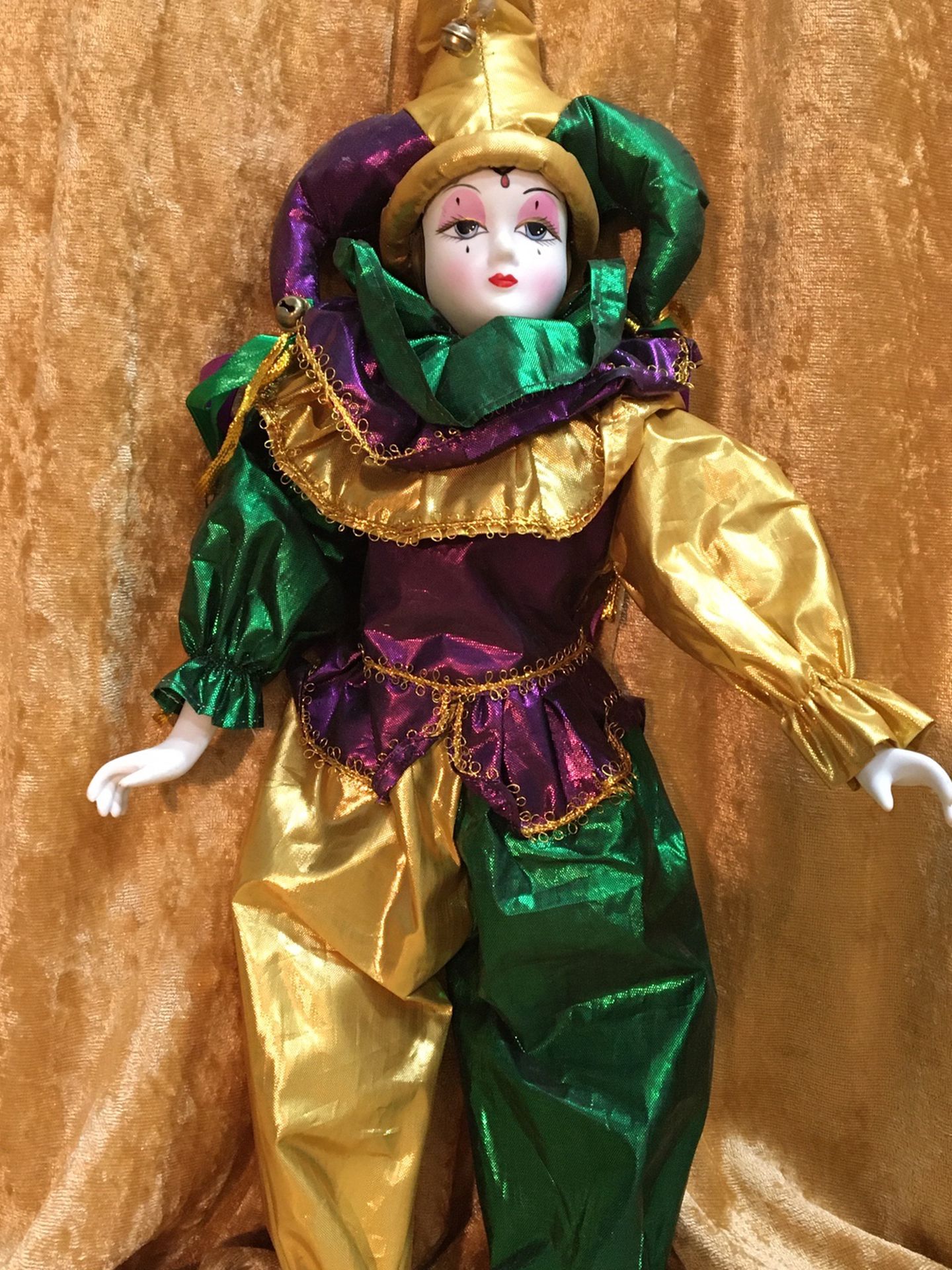 Vintage Mardi Gras Doll Decoration