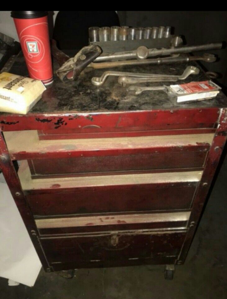 Rare 1940s snap-on tool cart box locking side doors