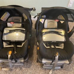 Chicco Better Together Stroller & 2 Chicco KeyFit 30 Zip Car seats & bases