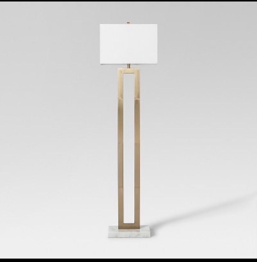 Weston Window Pane Floor Lamp Brass - Project 62