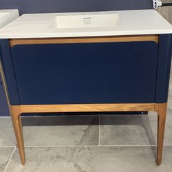 36” Wet Style Vanity w/ White Top/Sink & Soft-Close Drawer