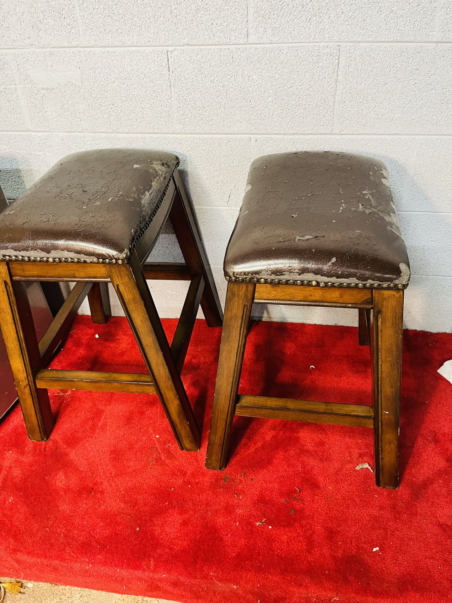 Pair of 2 Wooden Stools
