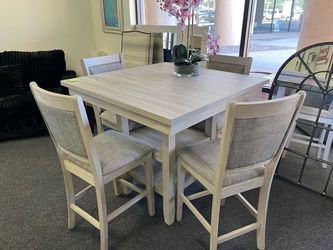 Counter Height Dining Table Set with 4 Chairs