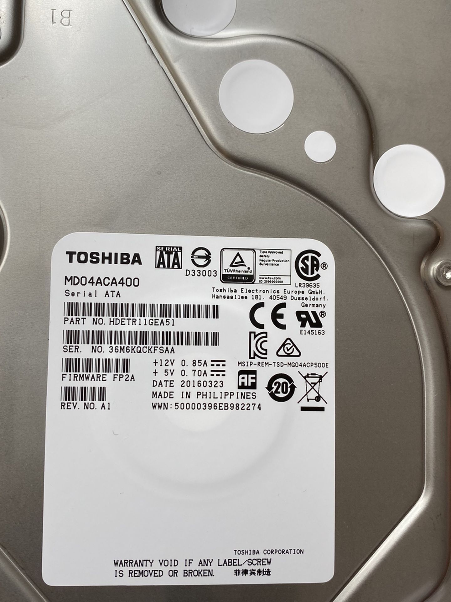 Toshiba 4 TB NAS Drive