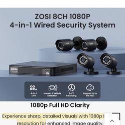 Zosi 124p 1080 Camera 4 Pieces And DVR Brand New