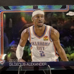 AQUA REFRACTOR /199 SHAI GILGEOUS ALEXANDER 2025-26 TOPPS CHROME NBA-OKC THUNDER