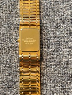 Vintage Seiko Gold-Tone Rectangular Watch