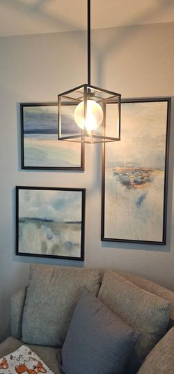 5 piece canvas art bronze frame