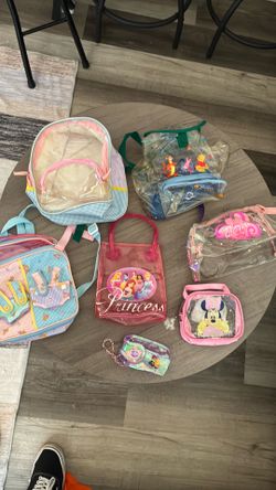 Vintage Disney, Barbie & Y2K Kids Backpack Lot (7 Pieces)