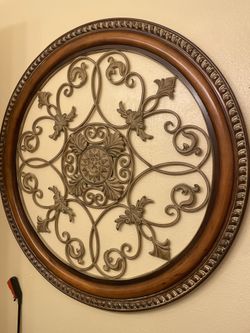 Wall Decorative Wood And Wrought Iron